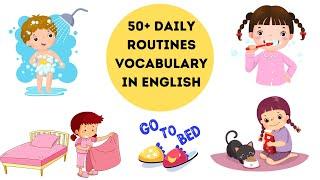 50+ Daily Routines vocabulary in English | Listen and Practice #englishpractice #kidslearning #kids