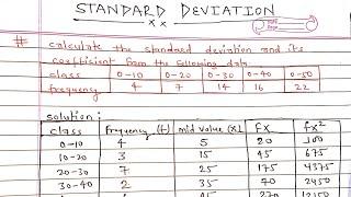 Standard deviation and it's coefficient (simply explained) || Calculate S.D and it's coefficient