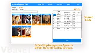 Coffee Shop Management System Project In VB Net Using Access database | Free Source Code