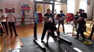 Hafiz Verdiyev squat 330kg. Azerbaijan Powerlifting Championships. 08.10.2011