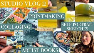 Studio Vlog 2. Self Portraits, Printmaking and Collages