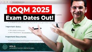 IOQM 2025 Exam Dates Out! | Know all Details | Math Olympiad | Abhay Sir | VOS