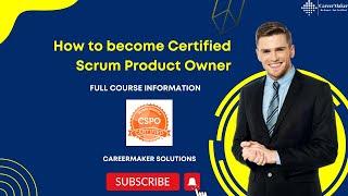 CSPO Certification || Certified Product Owner Certification I CareerMaker Solutions