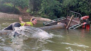 giant logging girl farm vehicle wood transport