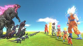 Thermo Evolved Godzilla vs Goku Power Level Evolution - Animal Revolt Battle Simulator