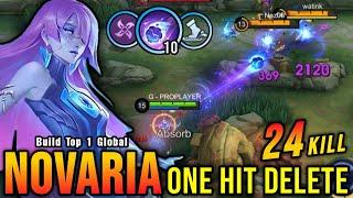 24 Kills!! Killing Machine Novaria One Hit Delete!! - Build Top 1 Global Novaria ~ MLBB