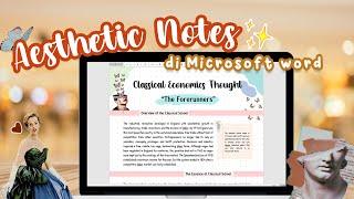 Cara Membuat Catatan Aesthetic di Microsoft Word! Free Template  | digital note taking ms word