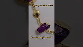 Rough Stone Necklace ️| Brass Jewellery Manufacturer ️| #jewellery #wholesale #ytshorts #necklace