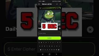 Memes Lab Bot Daily Code Today 5 December | Memes Lab Cipher Code | Daily Memecoin Cipher Today