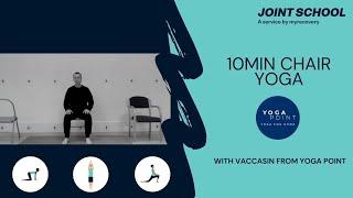 10min chair yoga for hip and knee arthritis with Vaccasin from Yoga Point - JointSchool.app Ep.4