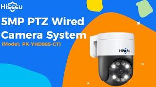 Hiseeu 5MP poe PTZ Wired security camera system