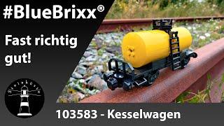 Vermasselt auf dem letzten Meter - BlueBrixx® 103583 - Kesselwagen schwarz gelb - Eisenbahn