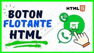 12. Cómo HACER un BOTÓN FLOTANTE en HTML y CSS  COMO HACER una PAGINA WEB HTML