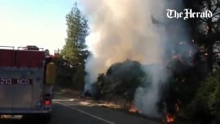 Roadside #fire on Highway 1 north of Moss Landing @montereyherald