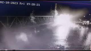 Удар по мосту в Затоке 10.02.2023/Drone boat explosion under bridge in Zatoka 10.02.2023