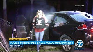 OC police chase ends in volley of pepper balls