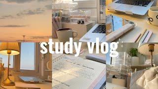 STUDY VLOG | lots of studying, coffee , study productive ˚ ༘️