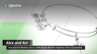 Alex And Ani Womens Cross II EWB Bangle Bracelet, Rafaelian Silver, Expandable