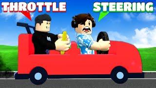 TWO PEOPLE CONTROL ONE CAR in Roblox!