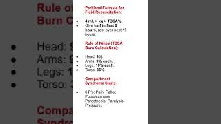 msn #nursing #burn formula # parkland formula # compartment syndrome # rule of nine