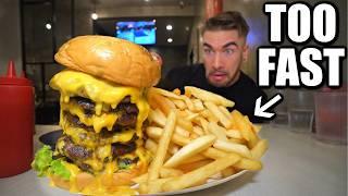 ONLY 10 MINUTES TO EAT THIS MASSIVE BURGER CHALLENGE | Joel Hansen