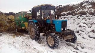 Работаю на "Хозяине". Еду на погрузку жома, ставлю новый клаксон.