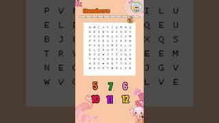 Wordsearch Puzzle | Numbers |6 Quiz Questions For Kids | English Vocabulary Booster