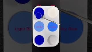 Create 4 colors from 2 colors Blue + White #mix #asmr