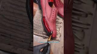 Gifennse Brown Oxford Coloring Process | Handmade Leather Magic H #leather #shoes #handmade