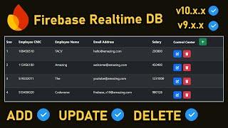 Add, Update, Delete Data on Firebase DB (v10) via HTML Table | JavaScript