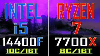 INTEL i5 14400F vs RYZEN 7 7700X || PC GAMES BENCHMARK TEST ||