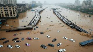 China river overflows as multiple dams release water! Cities submerged in Hubei and Chongqing