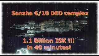 Eve DED 6/10 Loki Sansha War Supply Complex / 1.1b ISK in 40 minutes!