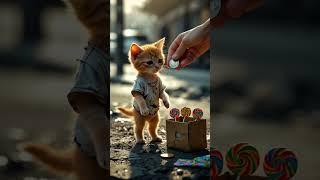 Bullied Poor Cat Works Hard to Afford a School Uniform  #poorcat #nevergiveup #emotionalshorts