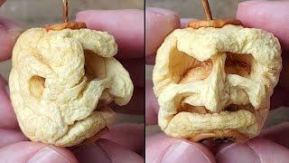 Shrunken Heads made with Dehydrated Apples - DIY Halloween Decoration