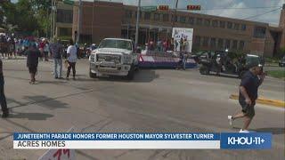 Video from Juneteenth Parade in Acres Homes, honoring former Houston Mayor Sylvester Turner