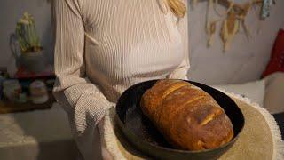 Baking Rustic Bread & Cooking Creamy Soup on a Wood Stove | Relaxing Village Cooking