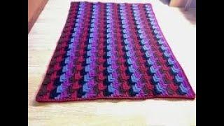 3D коврик оборотными рядами крючком/3D rug in crochet rows