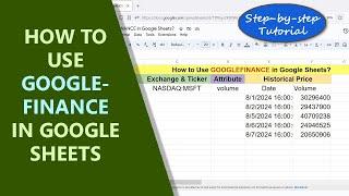 Google Sheets | GOOGLEFINANCE | Function |  Share Price | Example | Spreadsheet | Tutorial