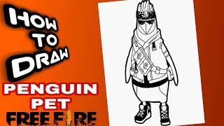 HOW TO DRAW FREE FIRE PENGUIN PET | FREE FIRE DRAWINGS | como dibujar a dom pisante de free fire