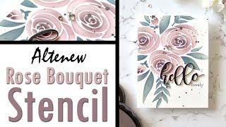 How to Make a Quick & Easy Rose Bouquet Stencil Card!