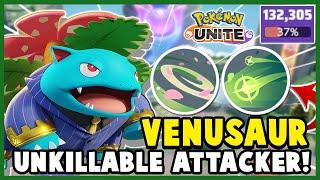 132,000 DAMAGE! VENUSAUR IS AN UNKILLABLE ATTACKER! *BEST BUILD* | Pokemon Unite