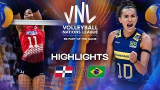 Dominican Republic  vs. Brazil  - Highlights | Week 2 | Women's VNL 2025