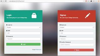 Create a Signup Login Page with bootstrap and jQuery