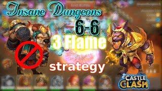 Castle Clash Insane Dungeon 6-6 3flame strategy_ Without MINO