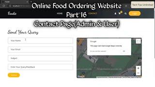 Online Food Ordering Website Part 16 Using Asp.Net C# & Sql Server | Admin & User Contact