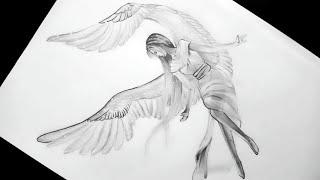 Beautiful Angel Drawing // How to draw a beautiful angel