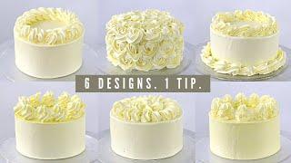 BEGINNERS PIPING TUTORIAL - 6 DESIGNS, 1 PIPING TIP! │ 1M PIPING TIP │ CAKES BY MK