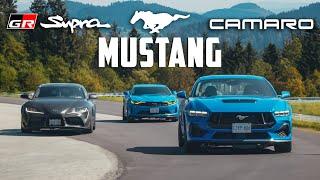 2024 Ford Mustang GT Review feat Chevy Camaro & Toyota Supra // Which is Best Sports Car Under $60K?