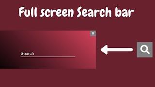 Full Screen Animated  Search Bar using HTML CSS & jQuery || Coding Circulate